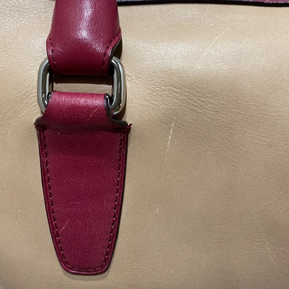 COACH (No. C1373-25807) Legacy “Haley” 2-Tone (Tan/Burgundy) Large Satchel - Picture 6 of 16